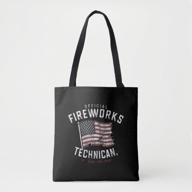 Tote Bag Technicien Officiel De Fireworks Si Je M'Exécute,  (Devant)