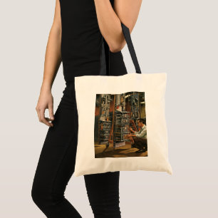 Tote Bag Technicien radio d'entreprise vintage réparant de