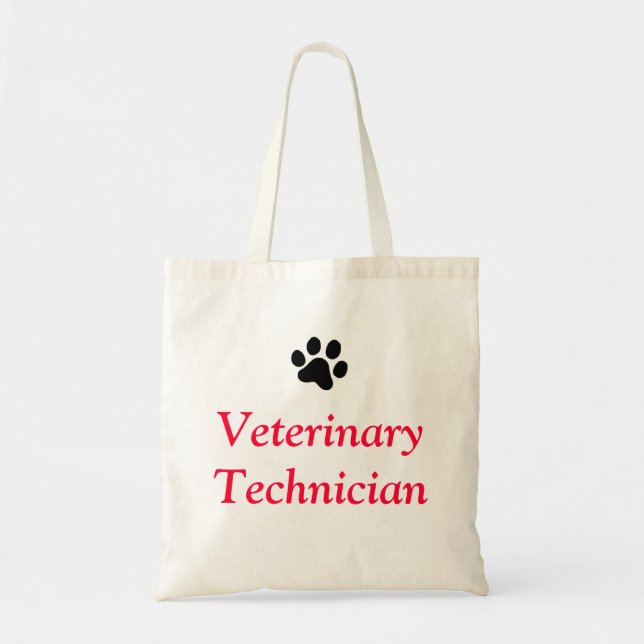 Tote Bag Technicien vétérinaire avec l'empreinte de patte (Devant)