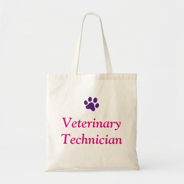 Tote Bag Technicien vétérinaire avec l'empreinte de patte (Devant)