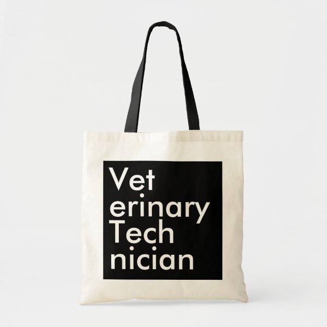 Tote Bag Technicien vétérinaire Black Square (Devant)