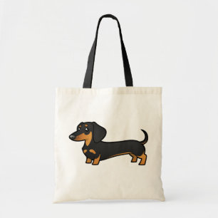 Tote Bag Teckel de bande dessinée (manteau lisse)