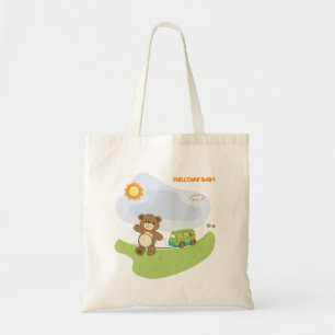 Tote Bag Teddy Bear Welcome Baby Nursery Design
