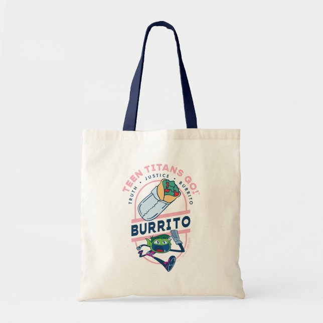 Tote Bag Teen Titans Go ! Beast Boy "Truth Justice Burrito" (Devant)