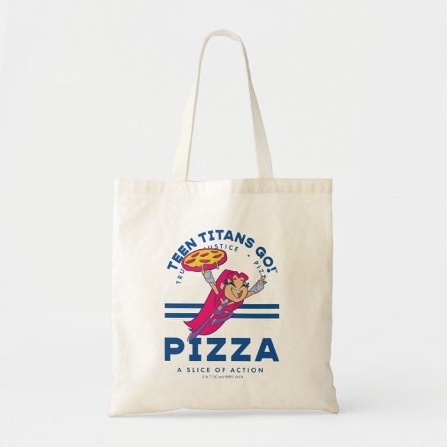 Tote Bag Teen Titans Go ! Starfire "Truth Justice Pizza" (Devant)