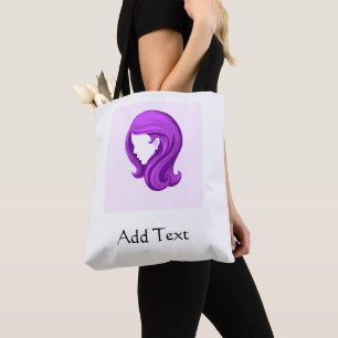 Tote Bag Teintes de cheveux violets vibrants Fille visage A