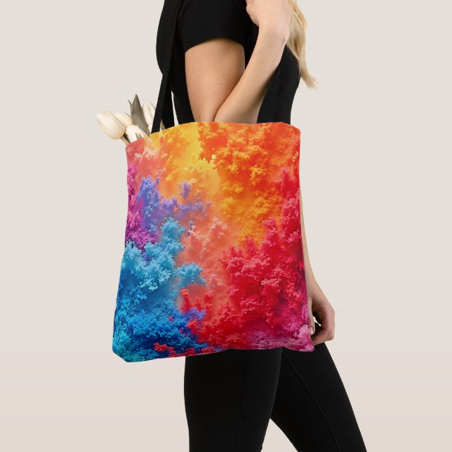 Tote Bag Teintes de Nuages Abstraits Vibrants (De près)