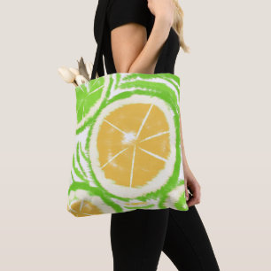 Tote Bag Teinture Tourbillon Abstrait Citron Vert