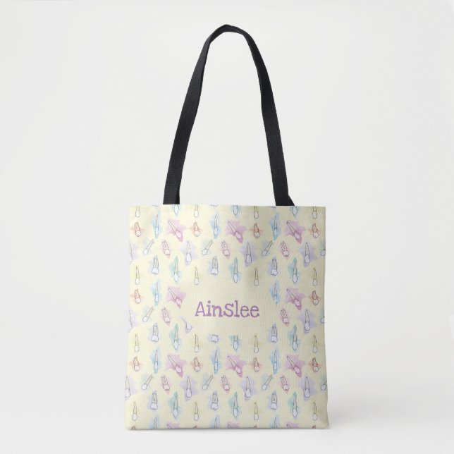 Tote Bag Teintures d'aquarelle personnalisées (Devant)