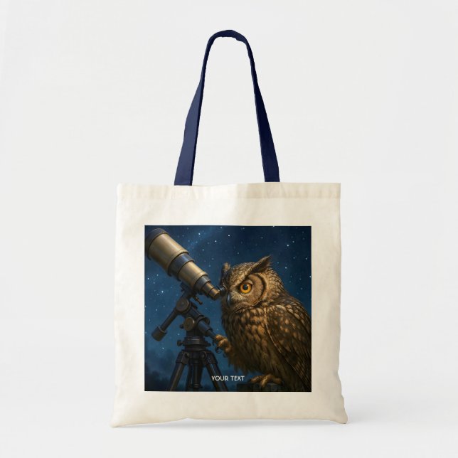 Tote Bag Télescope Chouette Imaginaire Nuit (Devant)