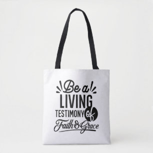 Tote Bag Témoignage Vivant Citation Biblique Motivation Chr