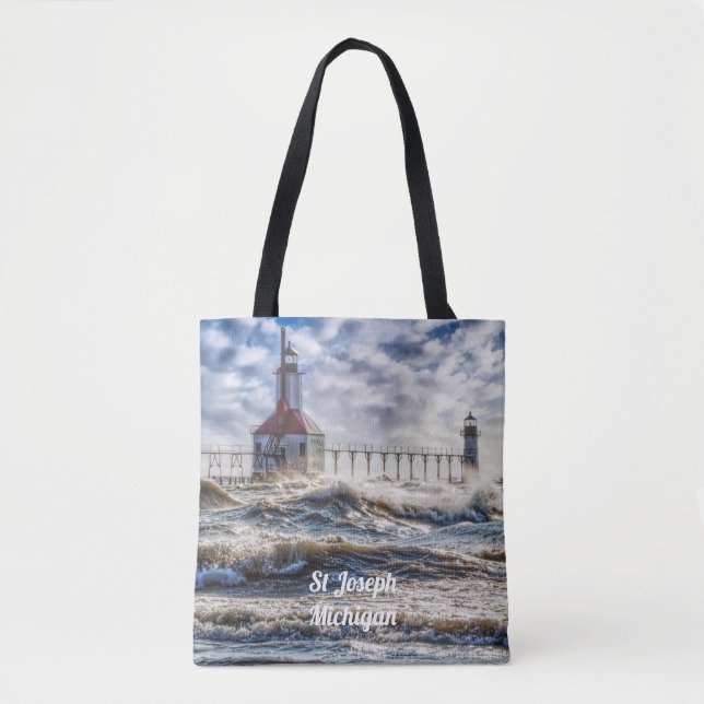 Tote Bag Tempête Au Phare St Joseph (Devant)