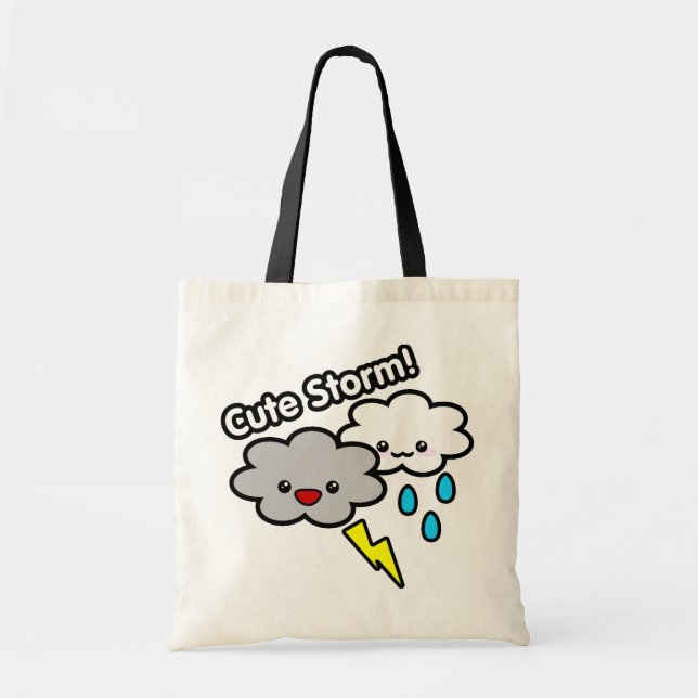 Tote Bag Tempête mignonne fourre-tout (Devant)