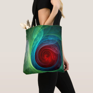Tote Bag Tempête rouge Floral Art moderne Abstrait Motif co