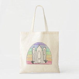 Tote Bag Temple LDS Salt Lake City coucher de soleil arc-en
