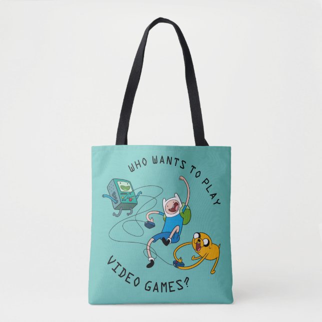 Tote Bag Temps d'aventure | Finn & Jake Jouer avec BMO (Devant)