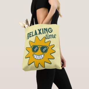 Tote Bag Temps de détente soleil avec lunettes de soleil