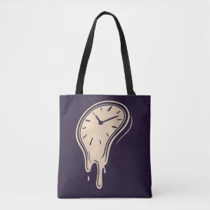 Tote Bag Temps de fusion - Horloge Surréaliste Art sur Bleu