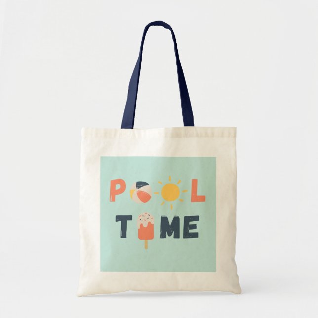 Tote Bag temps de la piscine. Piscine de plage Tots & Bags (Devant)