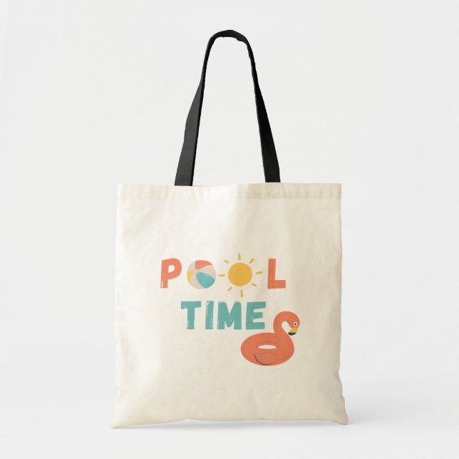 Tote Bag temps de la piscine. Plage de la piscine Tots & Sa (Devant)
