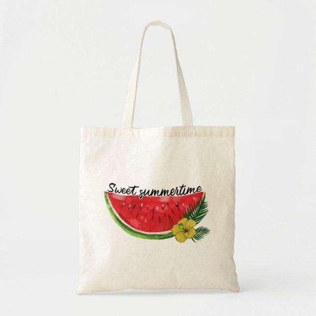 Tote Bag Temps d'été doux | Watercolor Watermelon (Devant)