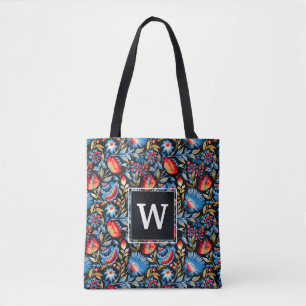 Tote Bag Tendance Élégant Personnalisé Initiale Demoiselle 