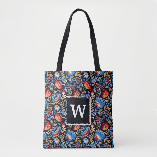 Tote Bag Tendance Élégant Personnalisé Initiale Demoiselle  (Devant)