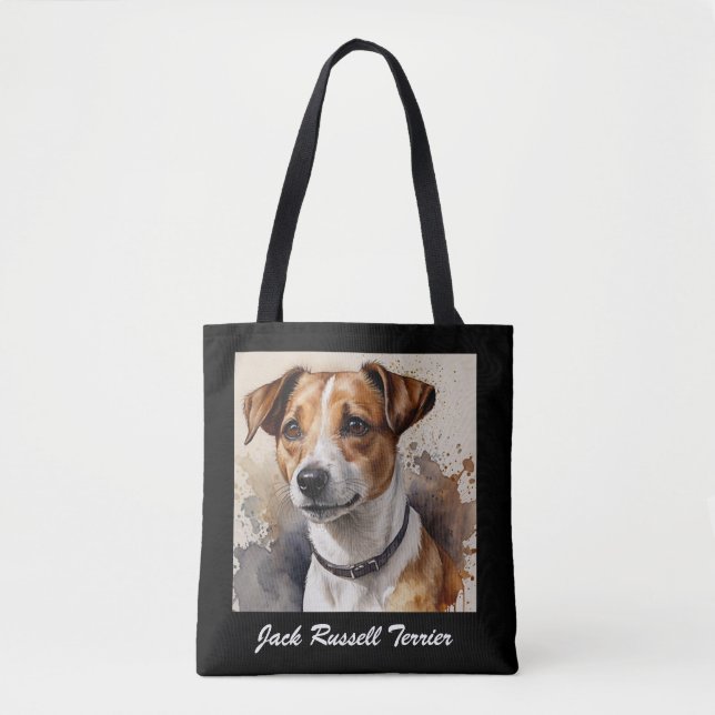 Tote Bag Tendance Jack Russell Terrier Ajouter Votre Nom Pe (Devant)