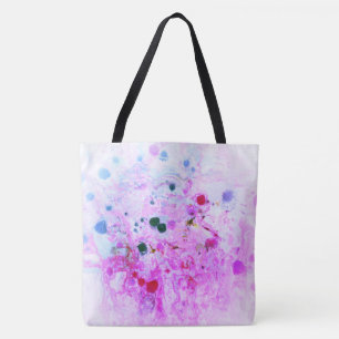 Tote Bag Tendance Moderne Abstrait Rose Rouge Jaune Vert