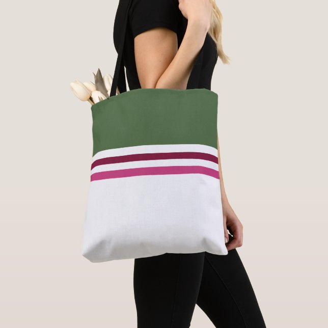Tote Bag Tendance moderne élégant simple rayures rayé (De près)
