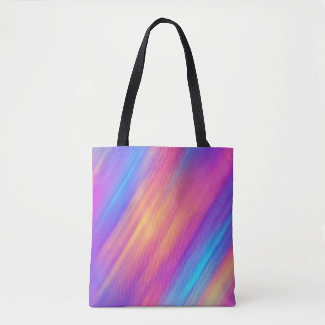 Tote Bag Tendance Neon bleu clair rose jaune Abstrait (Devant)
