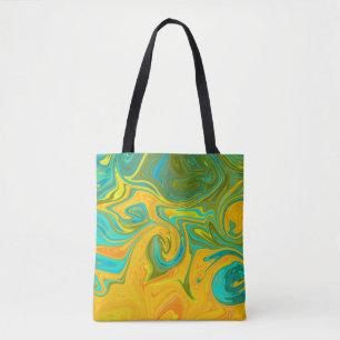 Tote Bag Tendance Neon Jaune Orange Vert Abstrait