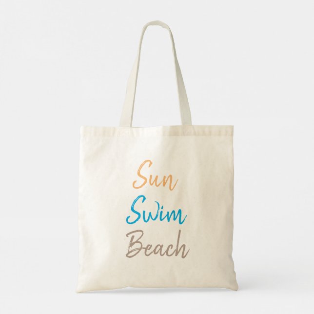 Tote Bag Tendance Soleil Nage Plage Personnalisé  (Dos)