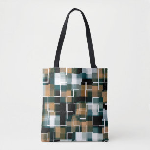 Tote Bag Tendance Turquoise Brown noir blanc plaid