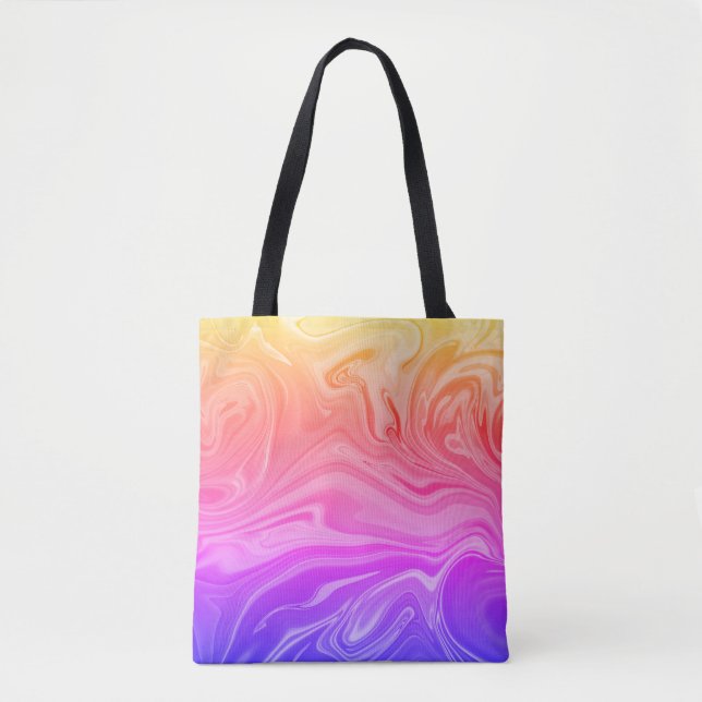 Tote Bag Tendance violet rouge jaune Abstrait (Devant)
