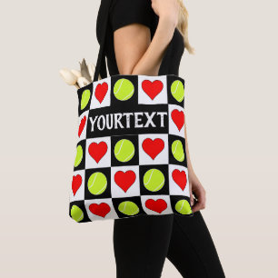 Tote Bag Tennis Balls & Coeurs Custom Tennis Team Sports