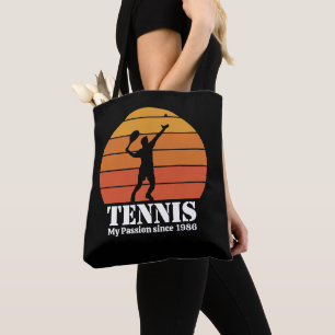 Tote Bag Tennis Hobby Retro Sunset Personnaliser