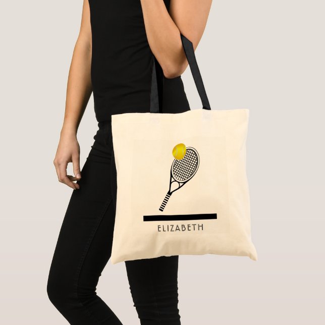 Tote Bag Tennis Nom personnalisé ou Monogramme (Devant (produit))