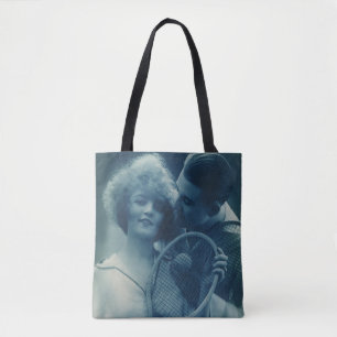 Tote Bag Tennis Sportif Vintage, Amour et Romance