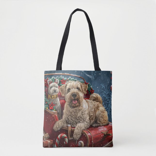 Tote Bag Tenter Wheaten de Noël Festif (Devant)