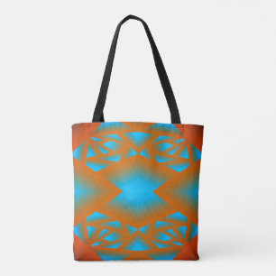 Tote Bag Tequila Sunrise Ombre Art Abstrait géométrique