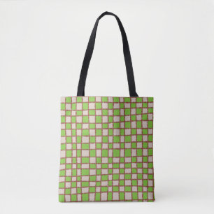 Tote Bag Terme Brown vert À damiers Motif de tableau de bor