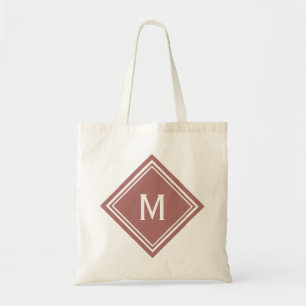 Tote Bag Terra Cotta Red Diamond Monogramme