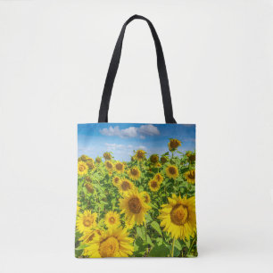 Tote Bag Terrain de tournesol, ensoleillé l'été.