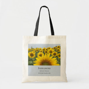 Tote Bag Terrain de tournesol rustique bleu