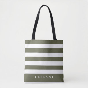 Tote Bag Terrarium tendance motif rayure verte mousse