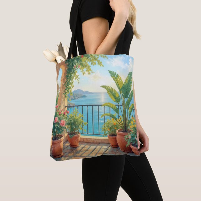 Tote Bag Terrasse Ensoleillée au Bord de Mer (De près)