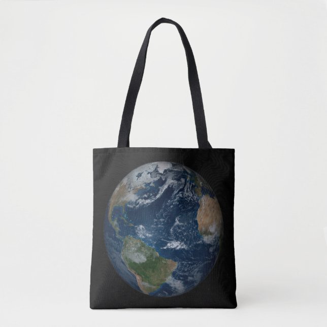 Tote Bag Terre Avec Nuages Et Glace De Mer (Devant)