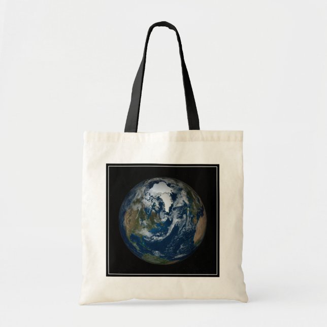 Tote Bag Terre Avec Nuages Et Glace De Mer 2 (Devant)