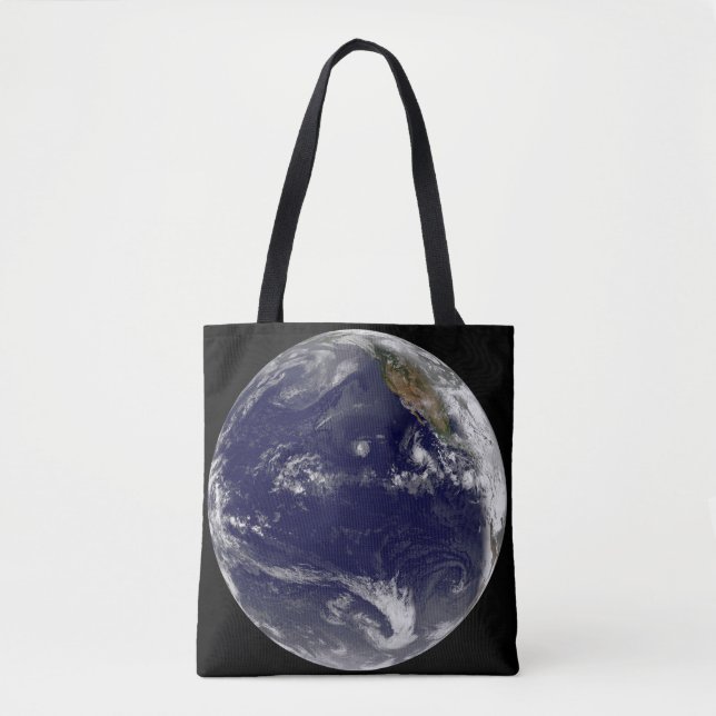 Tote Bag Terre Avec Trois Cyclones Tropicaux Dans Le Pacifi (Devant)